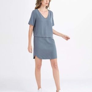 Vetta Gray Shift Dress- Skirt and Crop Top